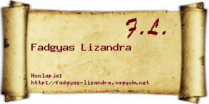 Fadgyas Lizandra névjegykártya